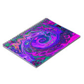 Groovy Abstract Retro Magenta en Paars Swirl Notitieboek (Linkerzijde)