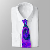 Groovy Abstract Retro Magenta en Paars Swirl Stropdas (Gebonden)