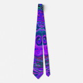 Groovy Abstract Retro Magenta en Paars Swirl Stropdas (Voorkant)
