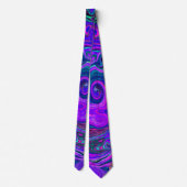 Groovy Abstract Retro Magenta en Paars Swirl Stropdas (Achterkant)