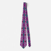 Groovy Abstract Retro Magenta Rainbow Swirl Stropdas (Voorkant)