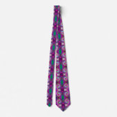 Groovy Abstract Retro Magenta Rainbow Swirl Stropdas (Achterkant)
