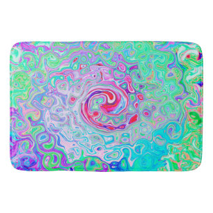 Groovy Abstract Retro Pink en Green Swirl Badmat