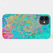 Groovy Abstract Retro Rainbow Liquid Swirl Case-Mate iPhone Case (Achterkant (horizontaal))