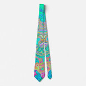 Groovy Abstract Retro Rainbow Liquid Swirl Stropdas (Voorkant)