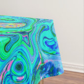 Groovy Abstract Retro Rainbow Liquid Swirl Tafelkleed (Voorbeeld)
