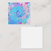 Groovy Abstract Retro Robin's Egg Blue Swirl Vierkante Visitekaartje (Voorkant / Achterkant)