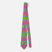 Groovy Abstract roze en Turquoise Swirl Stropdas (Voorkant)