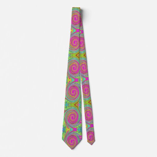 Groovy Abstract roze en Turquoise Swirl Stropdas (Voorkant)