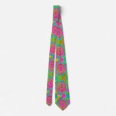 Groovy Abstract roze en Turquoise Swirl Stropdas (Achterkant)