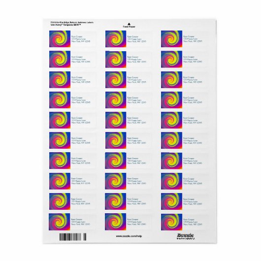 Groovy Abstract wervelwervelkolom Etiket (Full Sheet)