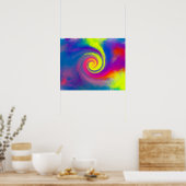 Groovy Abstract wervelwervelkolom Poster (Keuken)