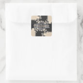 Groovy Abstract zwart/off witte Afstuderen Sticker (Tas)