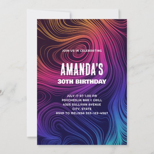 Groovy Abstracte Swirls en Circles Cool Birthday Kaart (Voorkant)