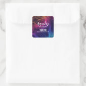 Groovy Abstracte Swirls en Circles Cool Party Vierkante Sticker (Tas)
