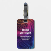 Groovy Abstracte Swirls en Cirkels Cool Bagagelabel (Achterkant verticaal)