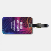 Groovy Abstracte Swirls en Cirkels Cool Bagagelabel (Achterkant horizontaal)