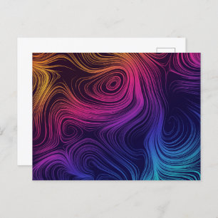 Groovy Abstracte Swirls en Cirkels Cool Briefkaart