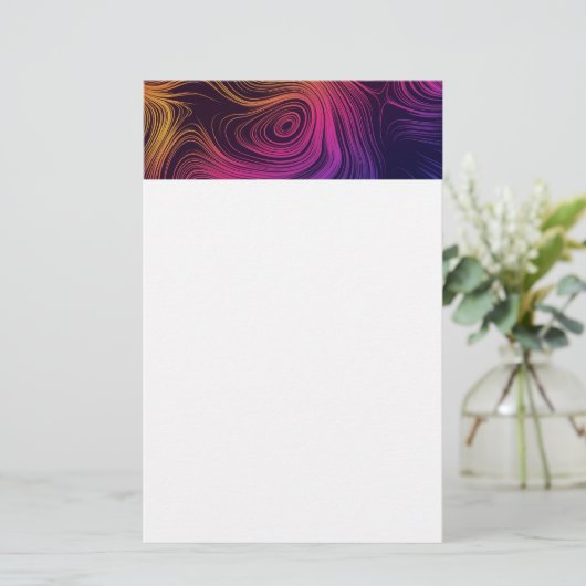 Groovy Abstracte Swirls en Cirkels Cool Briefpapier (Staand voorkant)