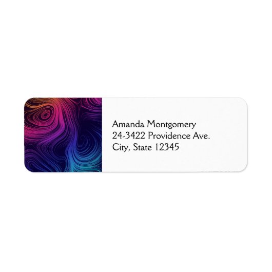 Groovy Abstracte Swirls en Cirkels Cool Etiket (Voorkant)