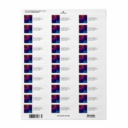 Groovy Abstracte Swirls en Cirkels Cool Etiket (Full Sheet)