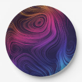 Groovy Abstracte Swirls en Cirkels Cool Papieren Bordje (Voorkant)