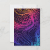 Groovy Abstracte Swirls en Cirkels Cool Wedding RSVP Kaartje (Achterkant)