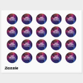 Groovy Abstracte wervelingen en cirkels Koel adres Ronde Sticker (Vel)