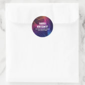 Groovy Abstracte wervelingen en cirkels Koel adres Ronde Sticker (Tas)