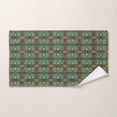 Groovy Abstrait Rétro Marron et Vert Tourbillon (Serviette à main)