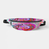 Groovy Abstrait Rétro Tourbillon Rose Chaud et Ble (Recto)