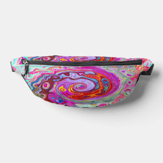 Groovy Abstrait Rétro Tourbillon Rose Chaud et Ble