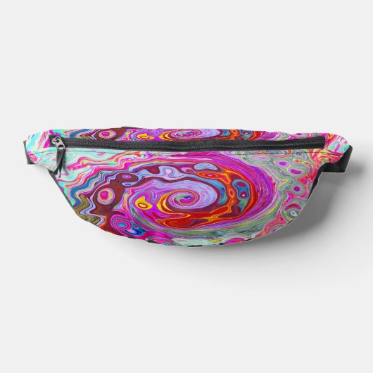 Groovy Abstrait Rétro Tourbillon Rose Chaud et Ble (Poser)
