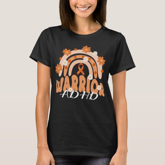 Groovy ADHD Warrior Rainbow Flower T-shirt (Voorkant)