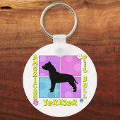 Groovy American Pit Bull Terrier Sleutelhanger (Voorkant)