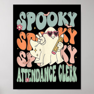 Groovy Attendance Clerk Grappig Halloween Kostuum Poster