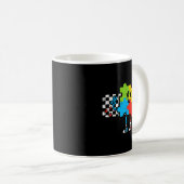 Groovy Autisme Bewustzijn Puzzel Retro Mannen Vrou Koffiemok (Voorkant rechts)
