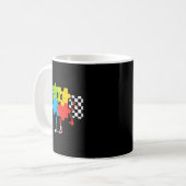 Groovy Autisme Bewustzijn Puzzel Retro Mannen Vrou Koffiemok (Voorkant links)