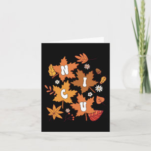 Groovy Autumn NICU Verpleegster Maple Leaf Herfst Kaart