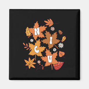Groovy Autumn NICU Verpleegster Maple Leaf Herfst  Magneet