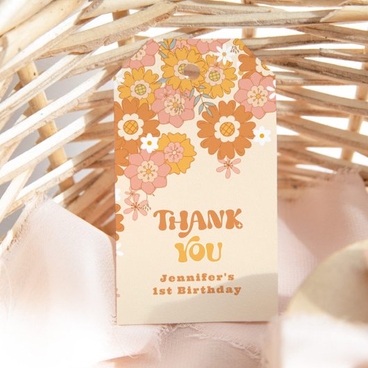 Groovy baby boho retro jaren 70 baby shower dank u cadeaulabel