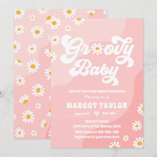 Groovy Baby Daisy Boho Hippy Vibes Baby shower Kaart