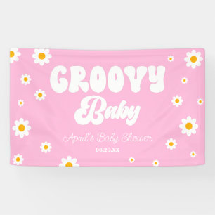 Groovy Baby Daisy Flower Floral Pink Baby shower Spandoek
