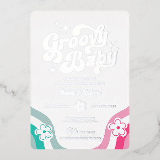Groovy Baby Gender onthulling Folie Uitnodiging