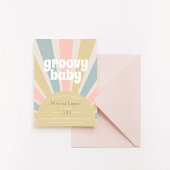 Groovy Baby Hippie Retro Baby shower Kaart