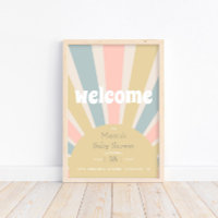 Groovy Baby Hippie Retro Baby shower Welkom