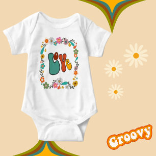 Groovy Baby LOVE bloemkracht 70 geïnspireerd Romper