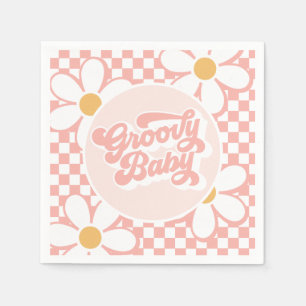 Groovy Baby Pink Daisy Checker Servet