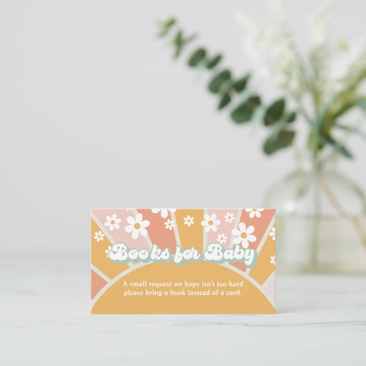 Groovy Baby Retro Baby shower Book Request Enclosu Informatiekaartje (Staand voorkant)