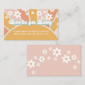 Groovy Baby Retro Baby shower Book Request Enclosu Informatiekaartje (Voorkant / Achterkant)